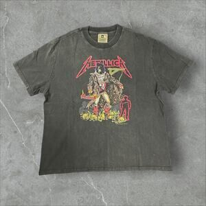 Metallica Vintage Styled Washed Black Band Tee - Graphic Rock T-Shirt, 90s Style